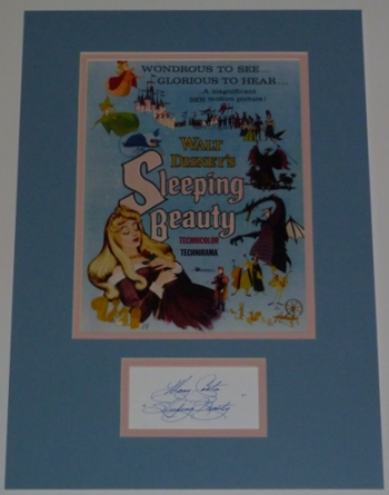 Mary Costa Signed Sleeping Beauty Display