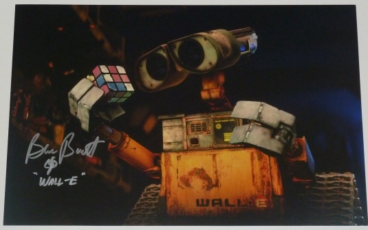 Ben Burtt Signed WALL-E 15x10 - Rubiks Cube