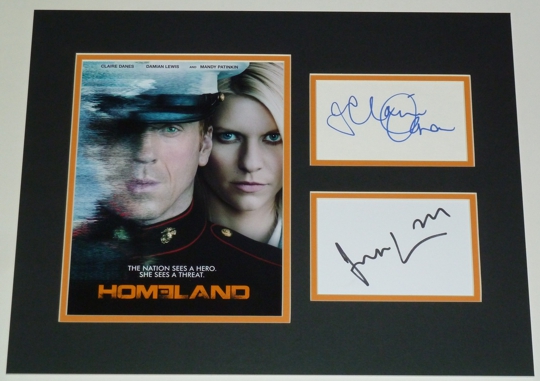 Claire Danes & Damian Lewis Signed Homeland Display