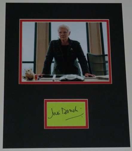 Judi Dench Signed M James Bond Display