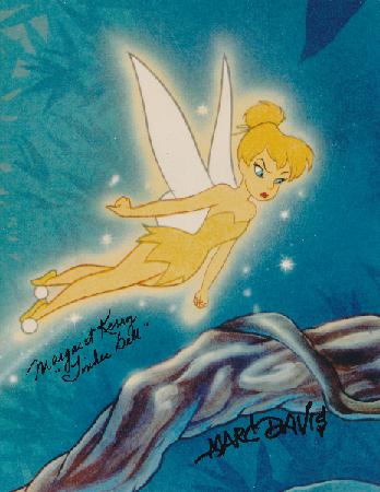 Margaret Kerry & Marc Davis Signed Tinkerbell Peter Pan 8x10