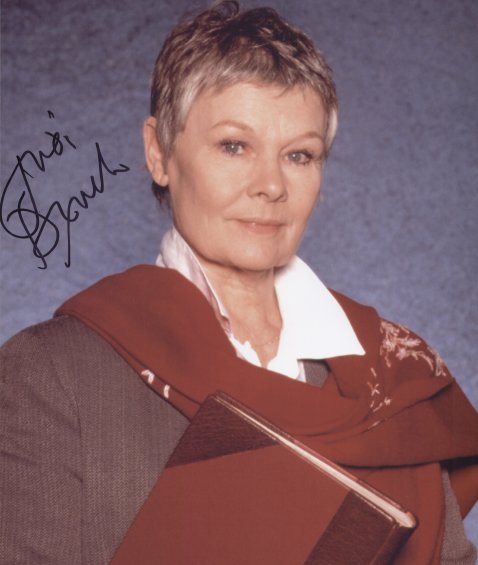 Judi Dench Signed M 007 8x10