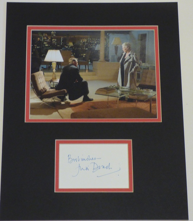 Judi Dench Signed M James Bond Casino Royale Display