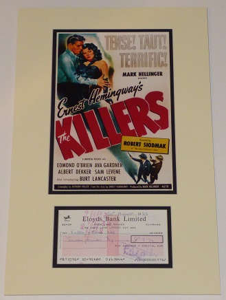 Ava Gardner Signed The Killers Display