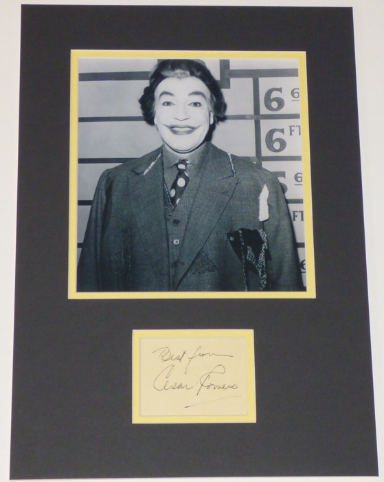 Cesar Romero Signed The Joker Batman Display