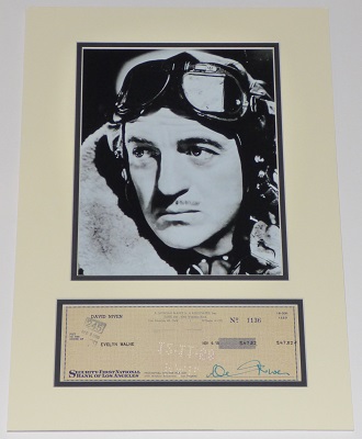 David Niven Signed The Dawn Patrol Cheque Display