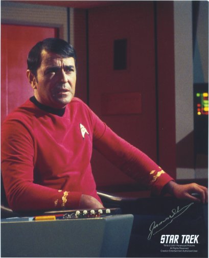 James Doohan Signed Scotty 8x10