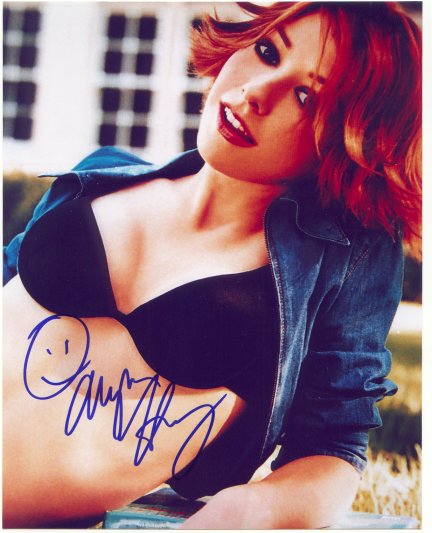 Alyson Hannigan Signed Black Bra 8x10