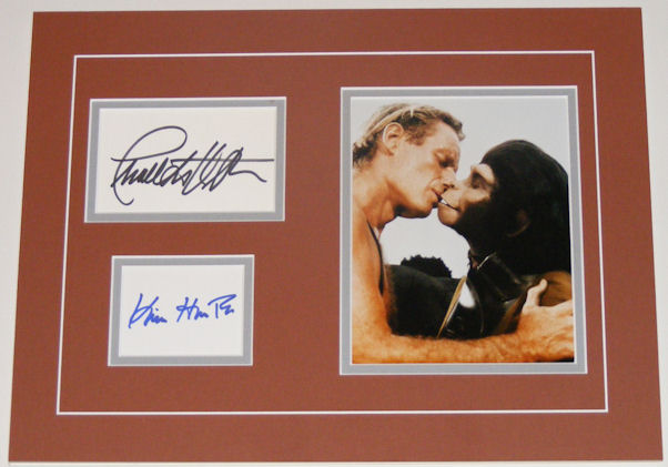 Charlton Heston & Kim Hunter Signed Planet of the Apes Display