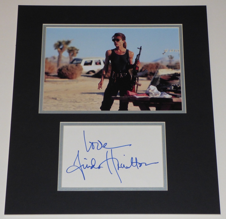 Linda Hamilton Signed Terminator 2 Display