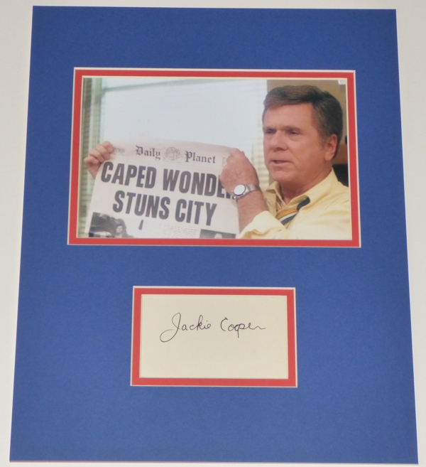 Jackie Cooper Signed Perry White Superman Display