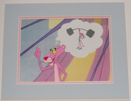 Pink Panther Production Cel - Weight Lifting