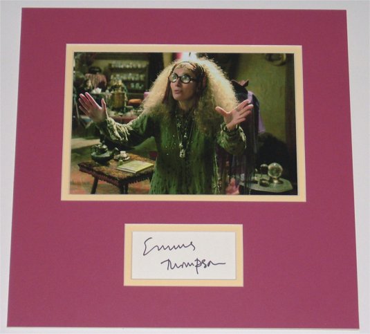 Emma Thompson Signed Professor Trelawney Harry Potter Display