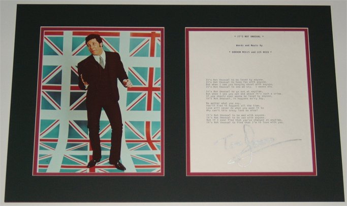 Tom Jones Signed It's Not Unusual Display